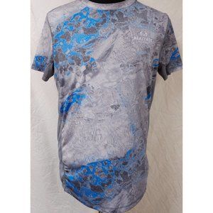 Realtree Wave Mens Medium Blue Grey Short Sleeve Activewear Fishing Shirt
